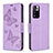 Leather Case Stands Butterfly Flip Cover Holder B01F for Xiaomi Redmi Note 11 Pro+ Plus 5G Clove Purple