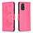 Leather Case Stands Butterfly Flip Cover Holder B01F for Xiaomi Redmi Note 11S 4G Hot Pink