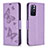 Leather Case Stands Butterfly Flip Cover Holder B01F for Xiaomi Redmi Note 11T 5G Clove Purple