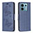 Leather Case Stands Butterfly Flip Cover Holder B01F for Xiaomi Redmi Note 13 Pro 5G Blue