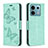 Leather Case Stands Butterfly Flip Cover Holder B01F for Xiaomi Redmi Note 13 Pro 5G Green