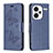 Leather Case Stands Butterfly Flip Cover Holder B01F for Xiaomi Redmi Note 13 Pro+ Plus 5G Blue
