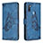 Leather Case Stands Butterfly Flip Cover Holder B02F for Samsung Galaxy A11 Blue
