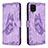 Leather Case Stands Butterfly Flip Cover Holder B02F for Samsung Galaxy A12 5G Clove Purple