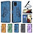 Leather Case Stands Butterfly Flip Cover Holder B02F for Samsung Galaxy A12