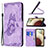 Leather Case Stands Butterfly Flip Cover Holder B02F for Samsung Galaxy A12