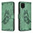 Leather Case Stands Butterfly Flip Cover Holder B02F for Samsung Galaxy A12 Green