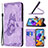 Leather Case Stands Butterfly Flip Cover Holder B02F for Samsung Galaxy A21s