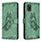 Leather Case Stands Butterfly Flip Cover Holder B02F for Samsung Galaxy A31 Green