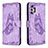 Leather Case Stands Butterfly Flip Cover Holder B02F for Samsung Galaxy A32 4G Clove Purple