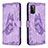 Leather Case Stands Butterfly Flip Cover Holder B02F for Samsung Galaxy A41 Clove Purple