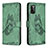 Leather Case Stands Butterfly Flip Cover Holder B02F for Samsung Galaxy A41 Green