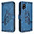 Leather Case Stands Butterfly Flip Cover Holder B02F for Samsung Galaxy A42 5G Blue