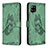 Leather Case Stands Butterfly Flip Cover Holder B02F for Samsung Galaxy A42 5G Green