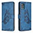 Leather Case Stands Butterfly Flip Cover Holder B02F for Samsung Galaxy A51 5G Blue