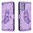 Leather Case Stands Butterfly Flip Cover Holder B02F for Samsung Galaxy A72 4G Clove Purple