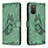 Leather Case Stands Butterfly Flip Cover Holder B02F for Samsung Galaxy F02S SM-E025F Green