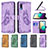 Leather Case Stands Butterfly Flip Cover Holder B02F for Samsung Galaxy M02