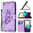 Leather Case Stands Butterfly Flip Cover Holder B02F for Samsung Galaxy M02