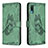 Leather Case Stands Butterfly Flip Cover Holder B02F for Samsung Galaxy M02 Green