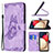 Leather Case Stands Butterfly Flip Cover Holder B02F for Samsung Galaxy M02s