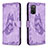 Leather Case Stands Butterfly Flip Cover Holder B02F for Samsung Galaxy M02s Clove Purple