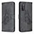 Leather Case Stands Butterfly Flip Cover Holder B02F for Samsung Galaxy S20 FE 4G Black