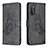 Leather Case Stands Butterfly Flip Cover Holder B02F for Samsung Galaxy S20 FE 5G Black