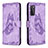 Leather Case Stands Butterfly Flip Cover Holder B02F for Samsung Galaxy S20 Lite 5G Clove Purple