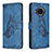 Leather Case Stands Butterfly Flip Cover Holder B02F for Xiaomi Mi 10i 5G Blue