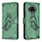 Leather Case Stands Butterfly Flip Cover Holder B02F for Xiaomi Mi 10i 5G Green