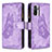 Leather Case Stands Butterfly Flip Cover Holder B02F for Xiaomi Poco M5S Clove Purple