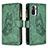 Leather Case Stands Butterfly Flip Cover Holder B02F for Xiaomi Poco M5S Green