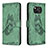 Leather Case Stands Butterfly Flip Cover Holder B02F for Xiaomi Poco X3 NFC Green