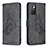 Leather Case Stands Butterfly Flip Cover Holder B02F for Xiaomi Redmi 10 (2022) Black