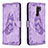 Leather Case Stands Butterfly Flip Cover Holder B02F for Xiaomi Redmi 9 Clove Purple