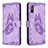 Leather Case Stands Butterfly Flip Cover Holder B02F for Xiaomi Redmi 9i Clove Purple