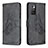 Leather Case Stands Butterfly Flip Cover Holder B02F for Xiaomi Redmi Note 11 4G (2021) Black