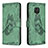 Leather Case Stands Butterfly Flip Cover Holder B02F for Xiaomi Redmi Note 9S Green