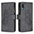 Leather Case Stands Butterfly Flip Cover Holder B03F for Samsung Galaxy A02 Black