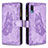 Leather Case Stands Butterfly Flip Cover Holder B03F for Samsung Galaxy A02 Clove Purple