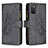 Leather Case Stands Butterfly Flip Cover Holder B03F for Samsung Galaxy A02s Black