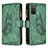 Leather Case Stands Butterfly Flip Cover Holder B03F for Samsung Galaxy A02s Green