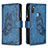 Leather Case Stands Butterfly Flip Cover Holder B03F for Samsung Galaxy A11 Blue