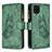 Leather Case Stands Butterfly Flip Cover Holder B03F for Samsung Galaxy A12 Green