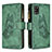 Leather Case Stands Butterfly Flip Cover Holder B03F for Samsung Galaxy A31 Green