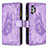 Leather Case Stands Butterfly Flip Cover Holder B03F for Samsung Galaxy A32 4G Clove Purple