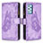 Leather Case Stands Butterfly Flip Cover Holder B03F for Samsung Galaxy A52s 5G Clove Purple