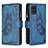 Leather Case Stands Butterfly Flip Cover Holder B03F for Samsung Galaxy A71 4G A715 Blue