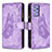 Leather Case Stands Butterfly Flip Cover Holder B03F for Samsung Galaxy A72 4G Clove Purple